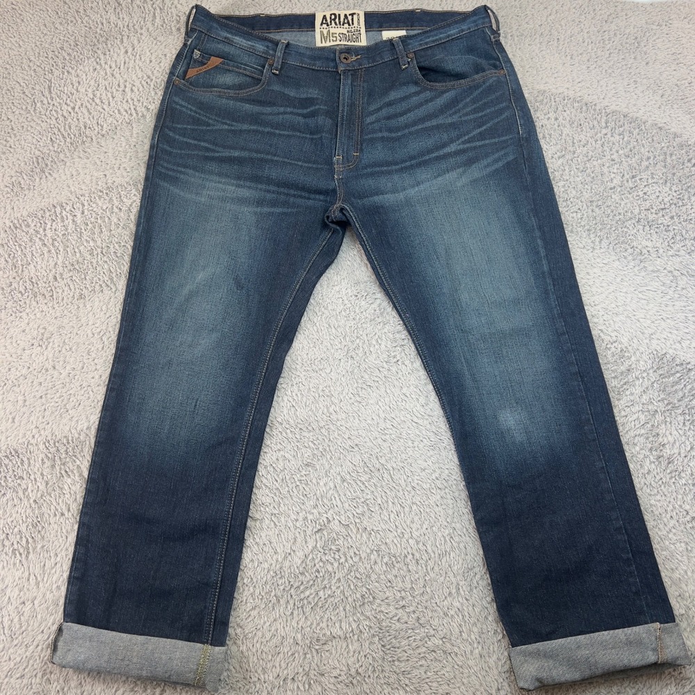 Ariat M5 Slim Straight Durham Jeans Mens 40x34 Dark Wash Stretch‎ Denim 10022784